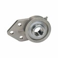 Iptci 3-Bolt Flange Ball Bearing Unit, 25 mm Bore, Stainless Hsg, Stainless Insert, Set Screw Locking SUCSFB205-25 MM CAP READY